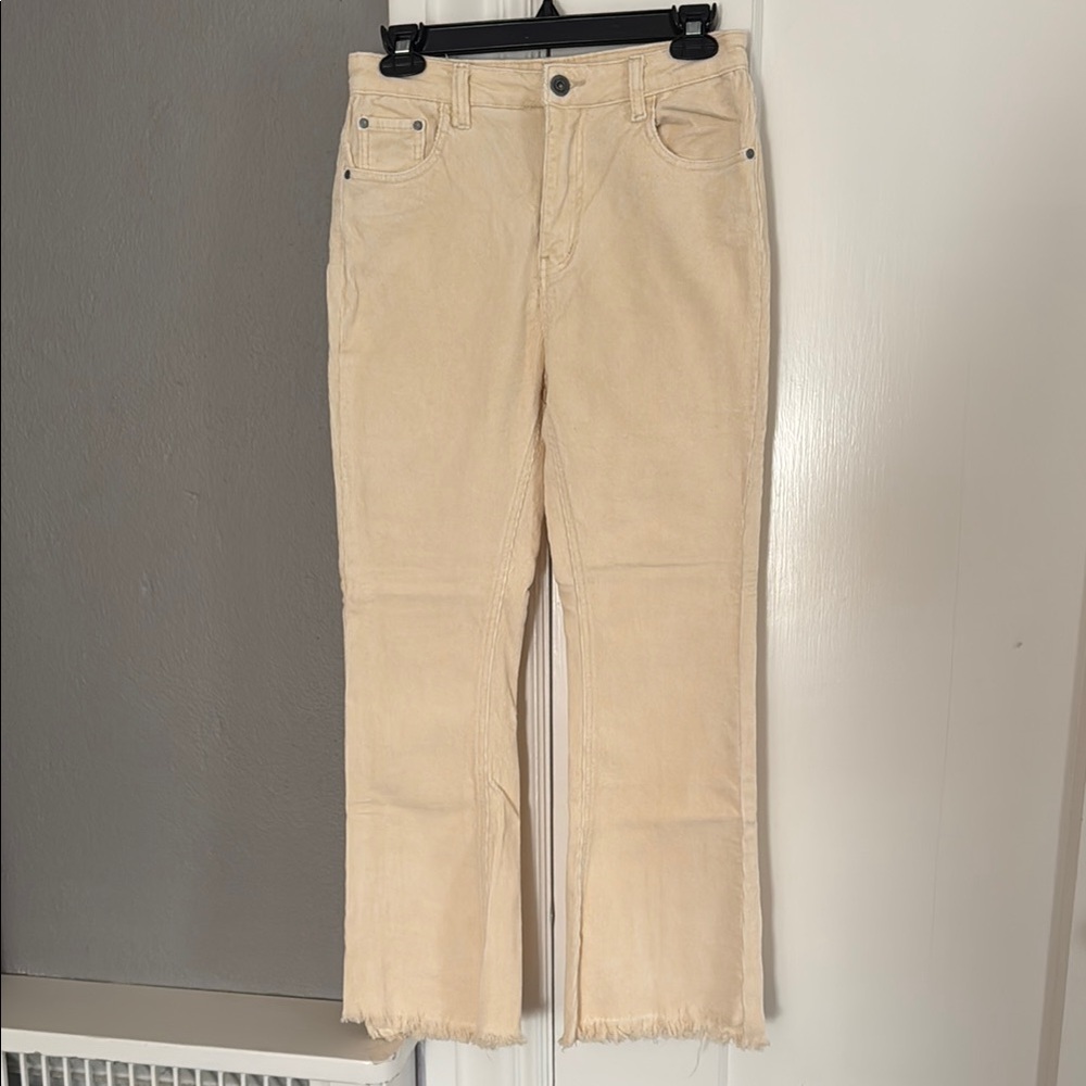 Venti6 Cream Corduroy Flare Jeans style pants